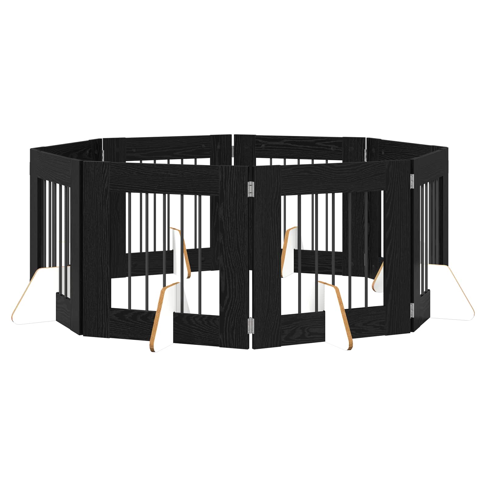 Skládací psí brána se stojany 8 pcs Černý dub 60 cm