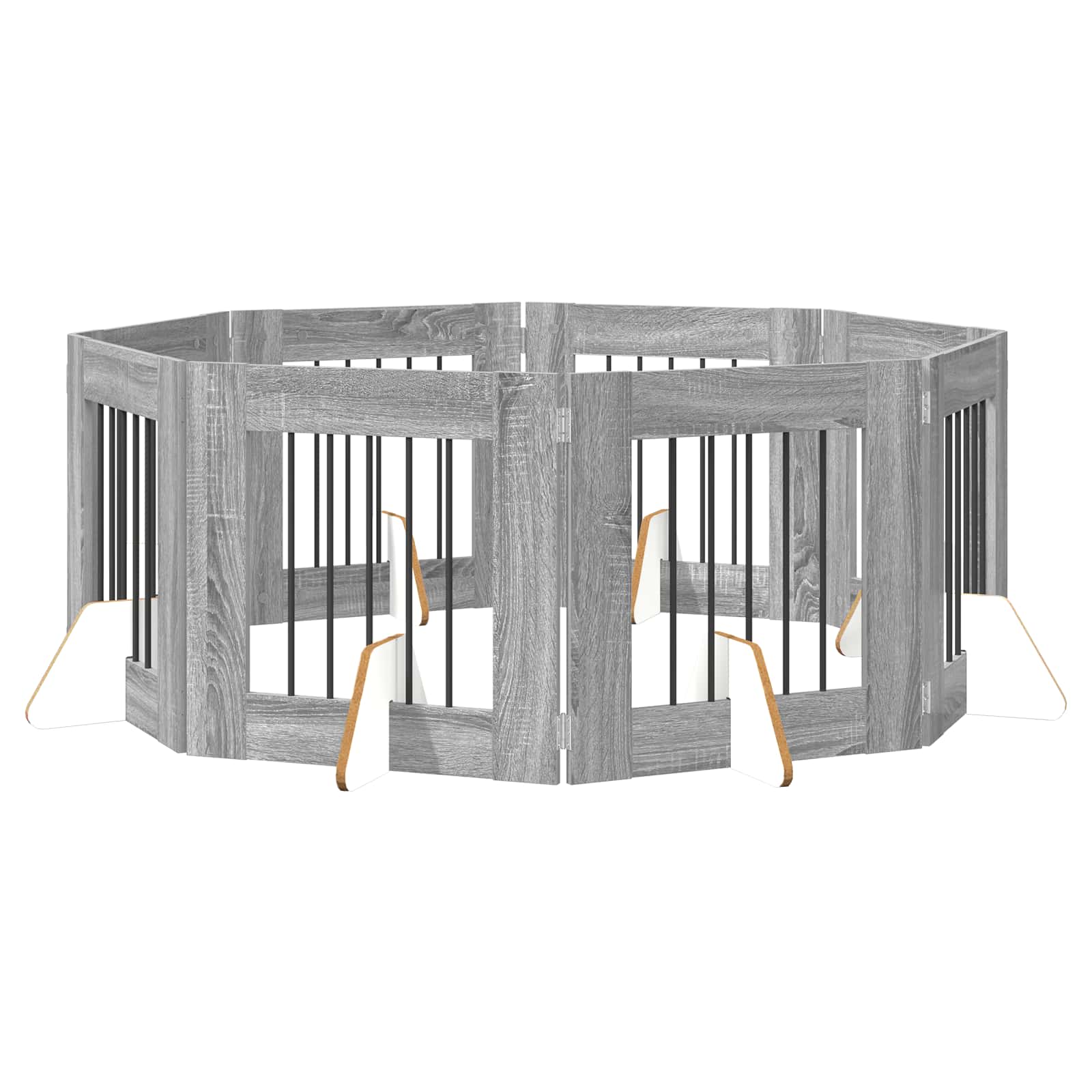 Skládací psí brána se stojany 8 pcs Šedá sonoma 60 cm