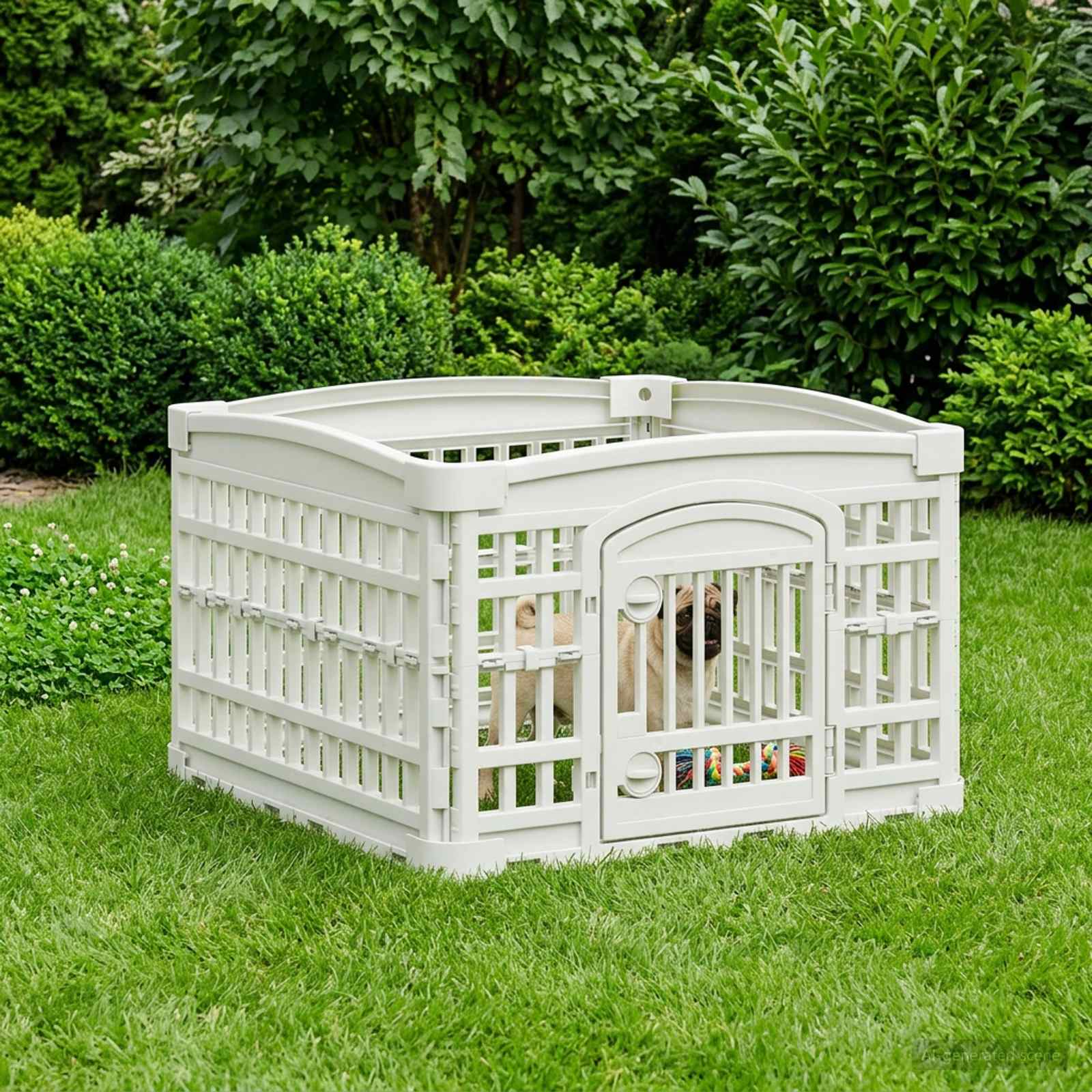 4 panelový plot pro psy Bílá 63 x 63 x 40 cm Plast