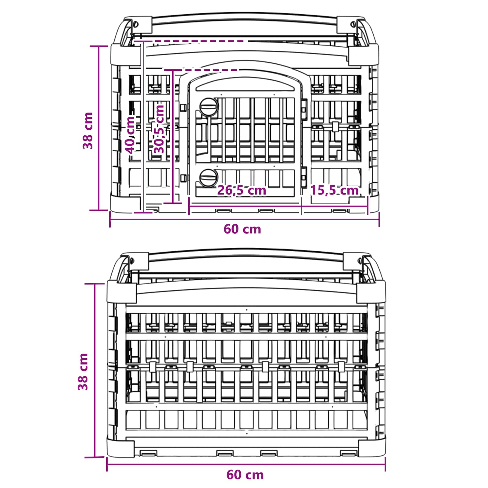 4 panelový plot pro psy Bílá 63 x 63 x 40 cm Plast