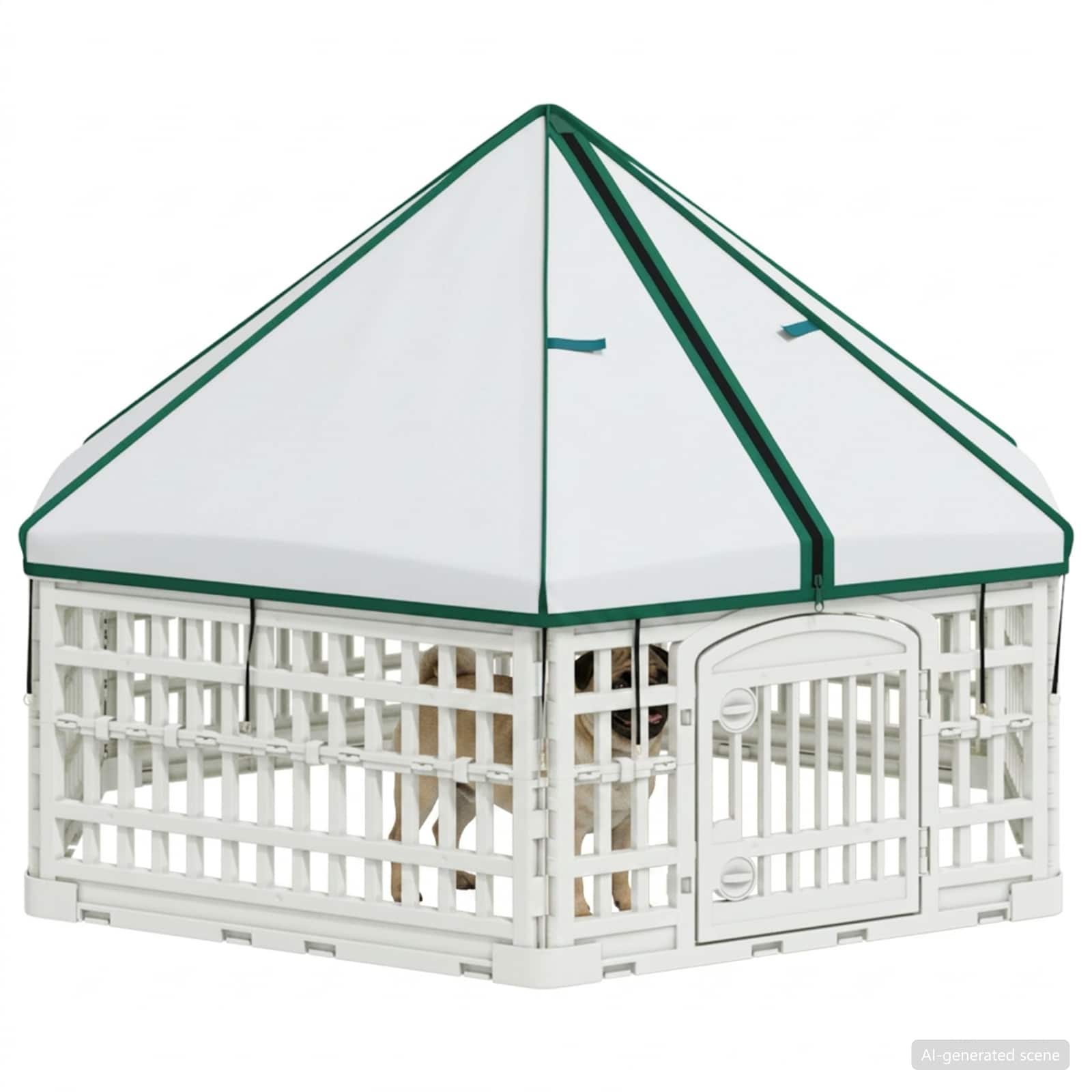 6-panelový psí výběh Bílá 122 x 106 x 79 cm Plast