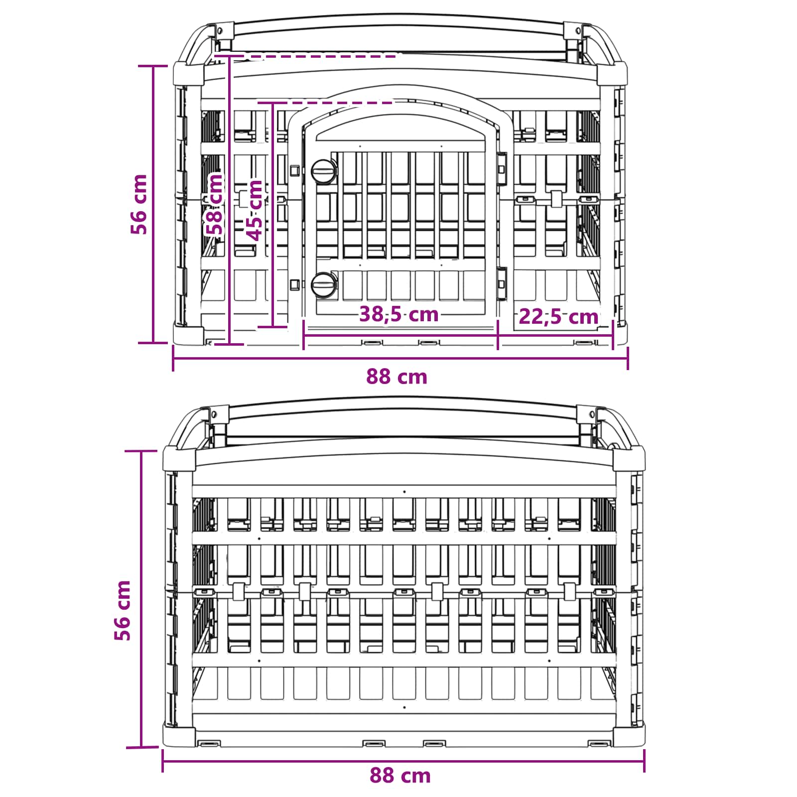 4 panelový plot pro psy Bílá 91 x 91 x 58 cm Plast