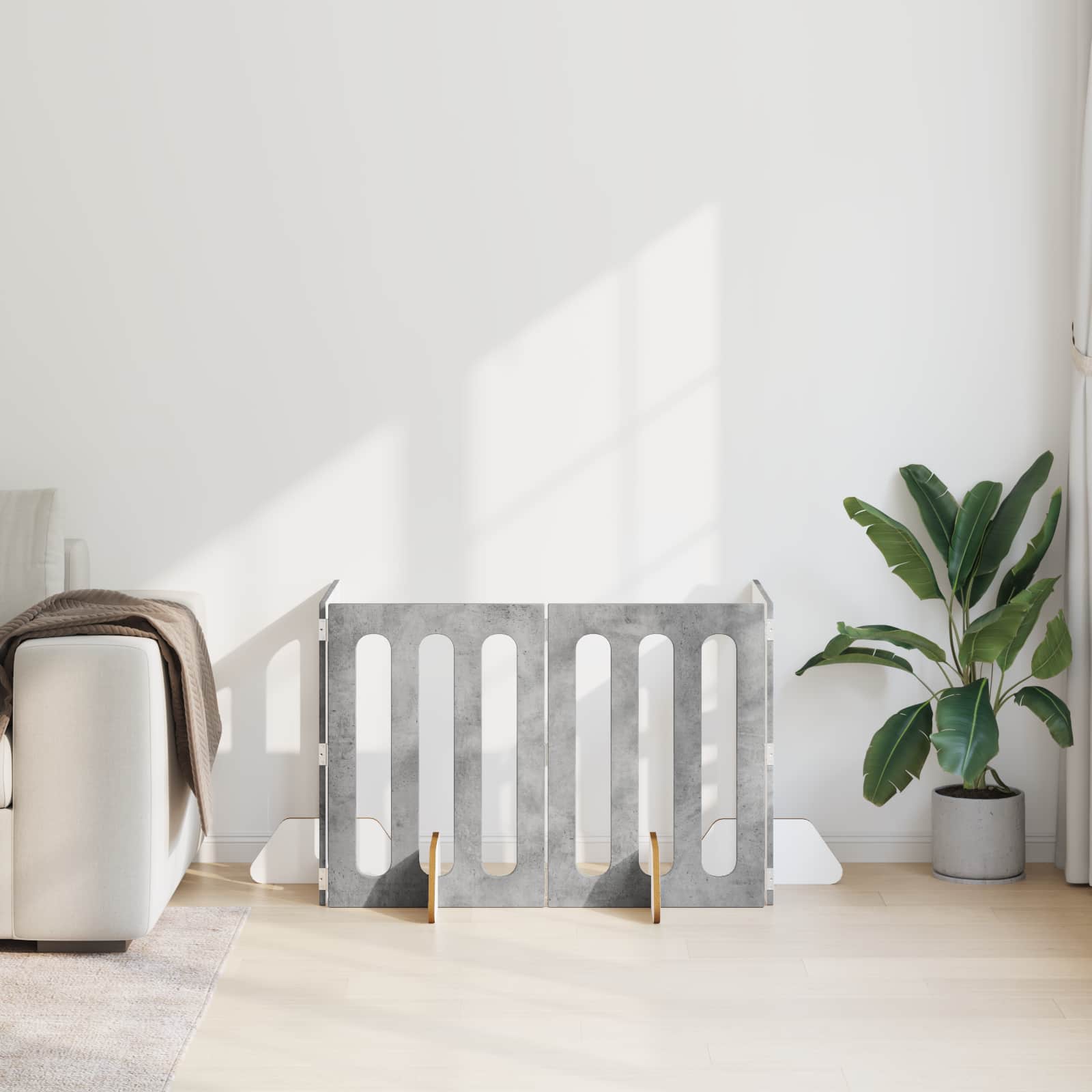 Skládací plot pro domácí mazlíčky 4 pcs Betonově Šedá
