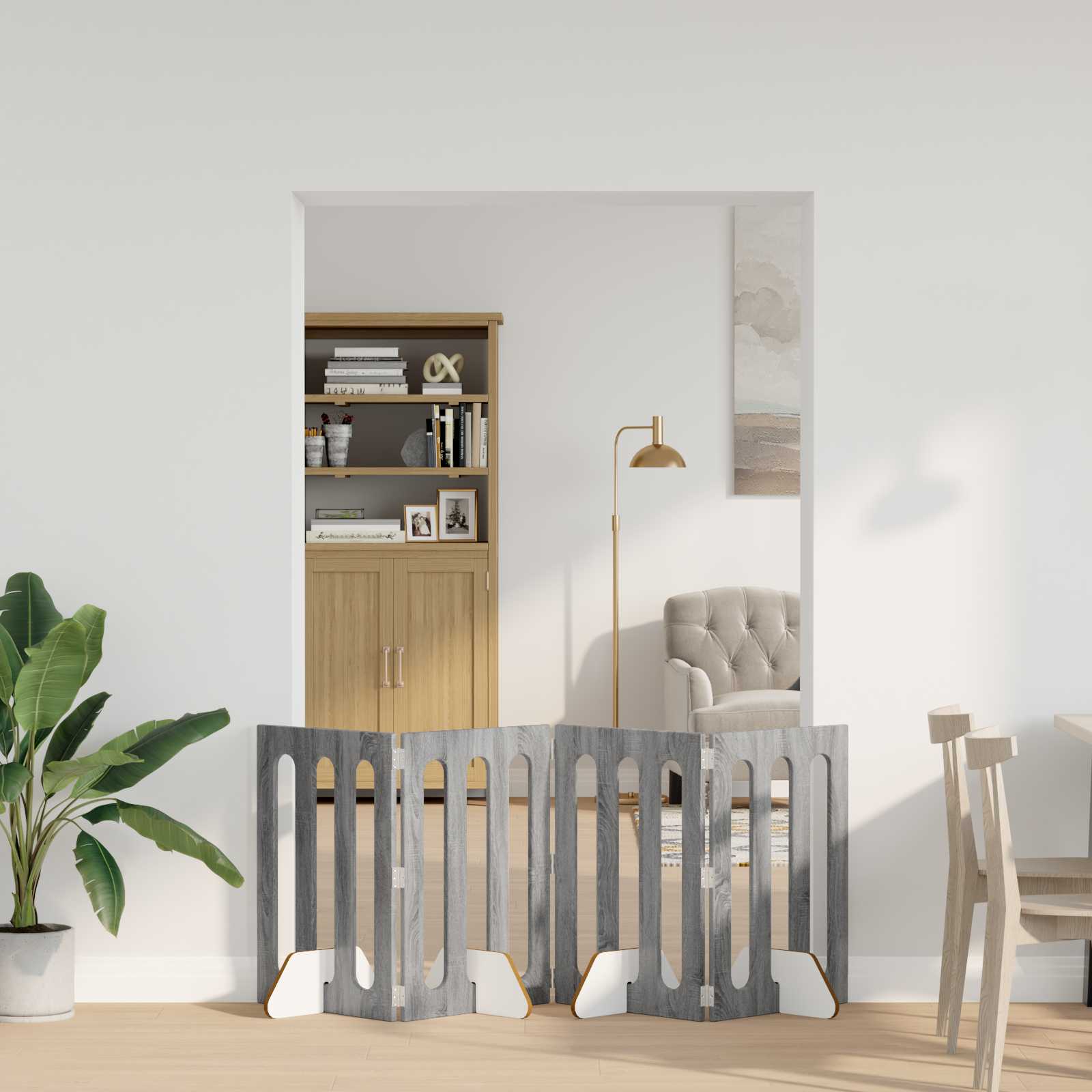 Skládací plot pro domácí mazlíčky 4 pcs Šedá Sonoma