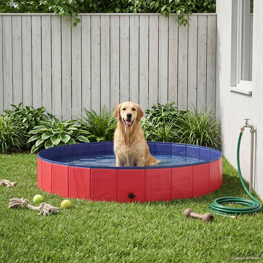 Bazén pro psy červený Ø200 × 30 cm silné PVC