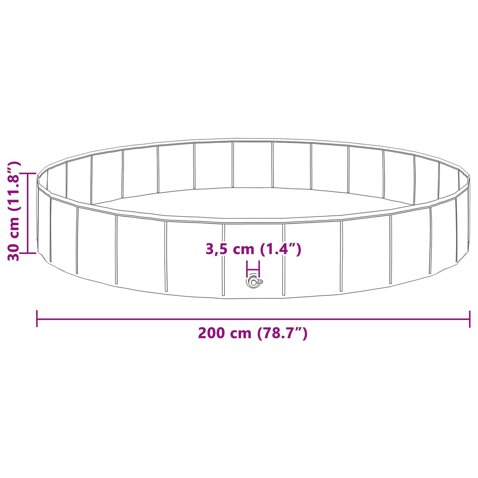 Bazén pro psy Červená Ø200 x 30 cm Silný PVC