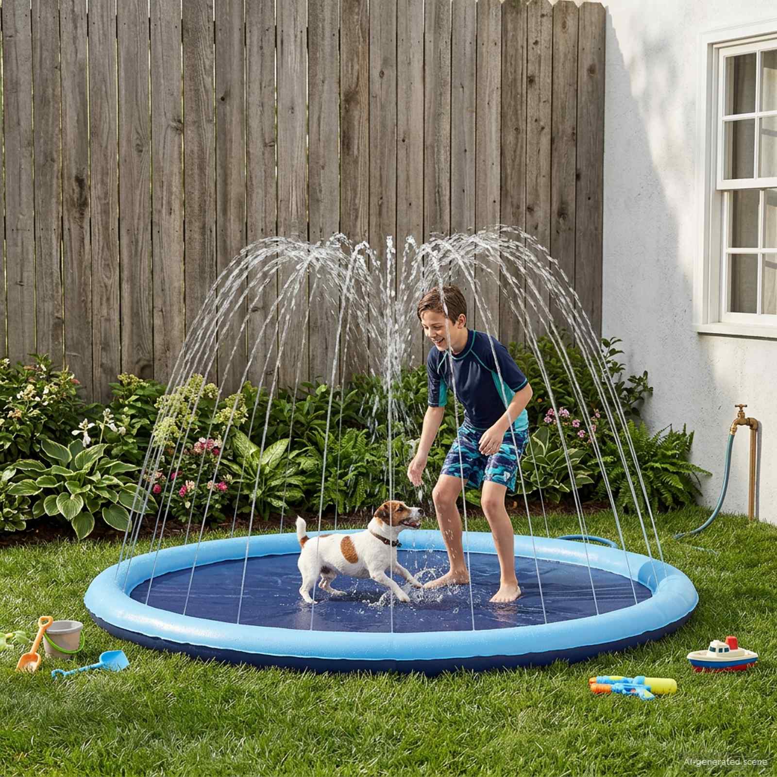 Splash Pad pro děti a psy Modrá Ø150 x 10 cm PVC