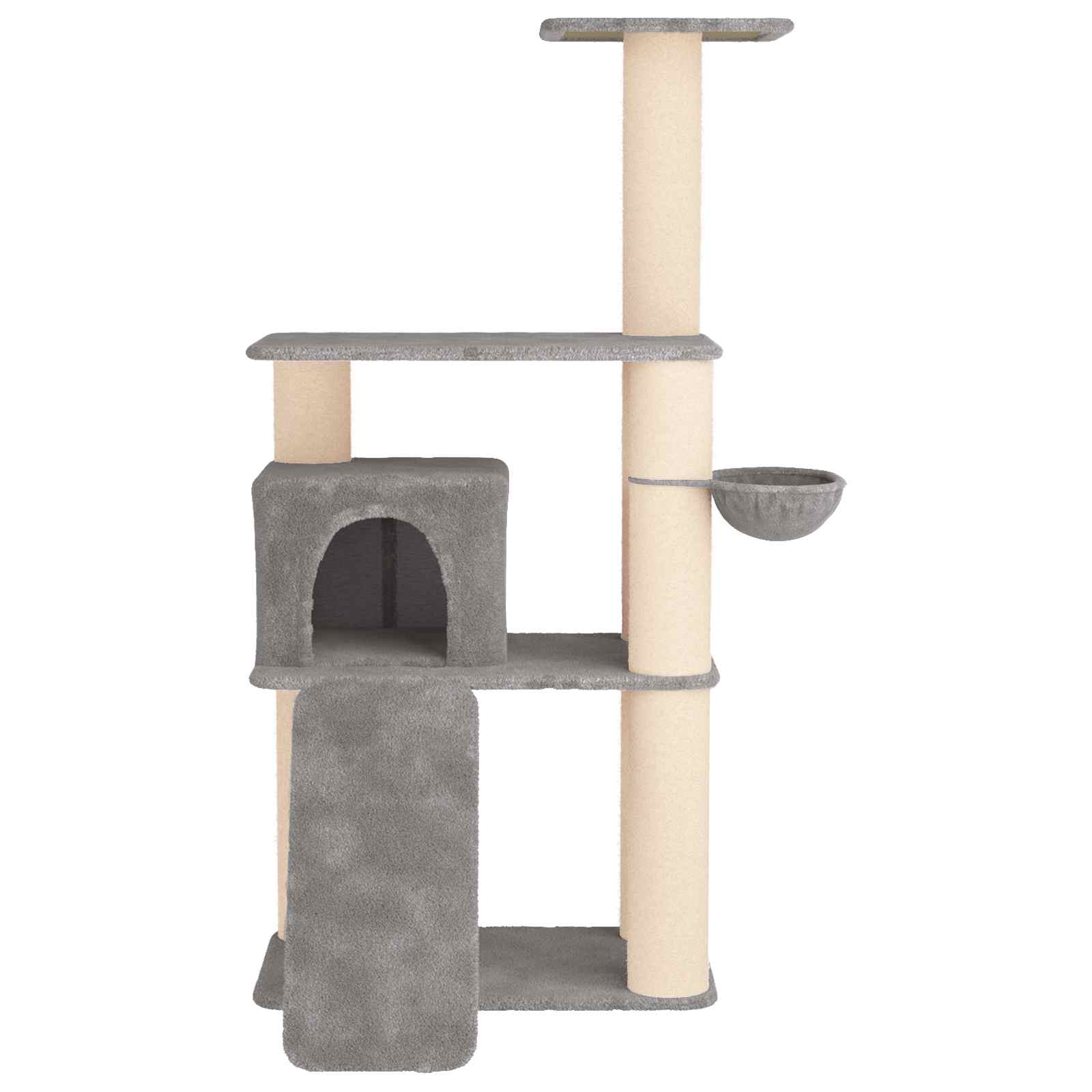 Kočičí strom se škrabacími sloupky sisal Světle šedá 173 cm