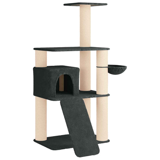 Kočičí strom se škrabacími sloupky 102 × 95 × 173 cm, tmavě šedý