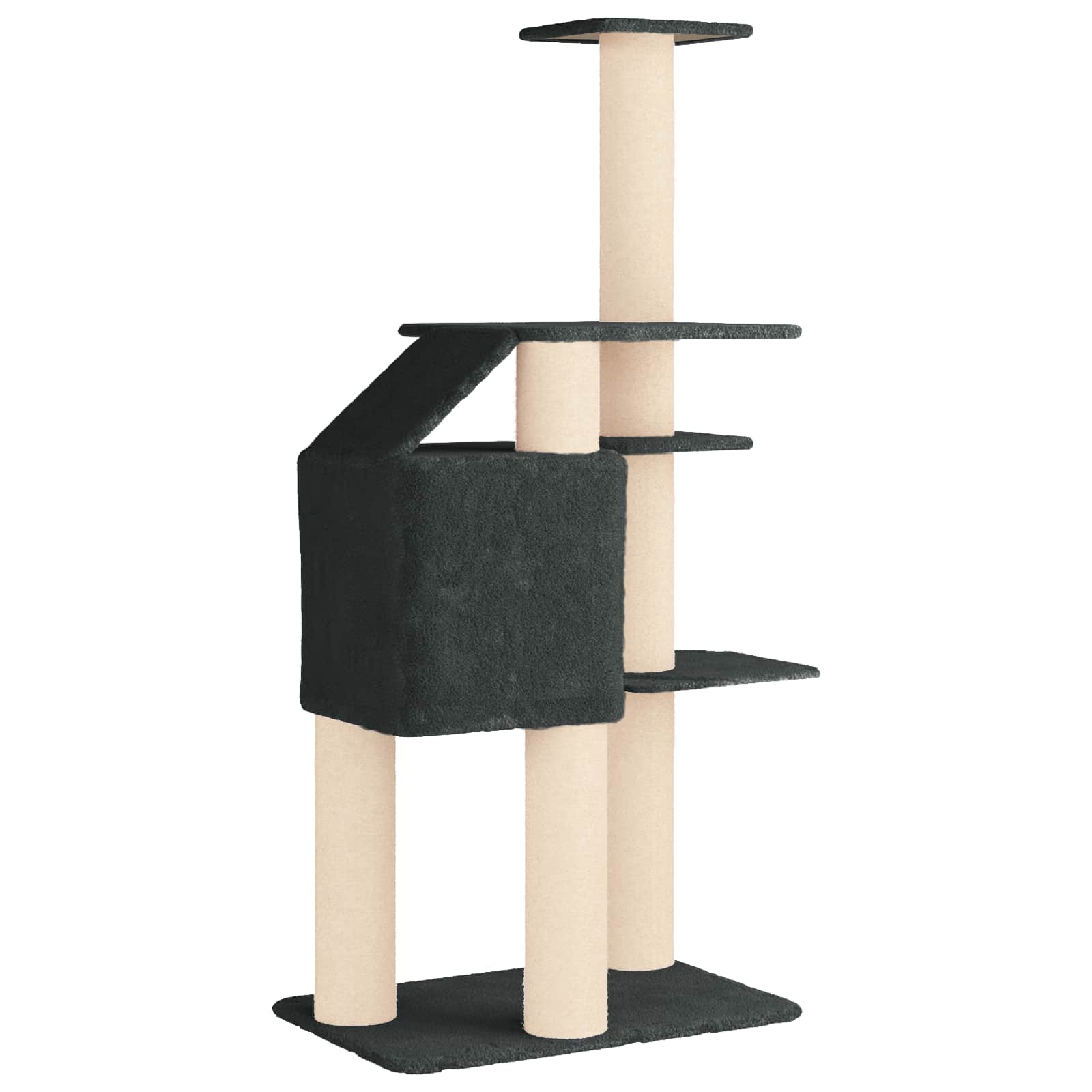 Kočičí strom se škrabacími sloupky sisal Tmavě šedá 183 cm