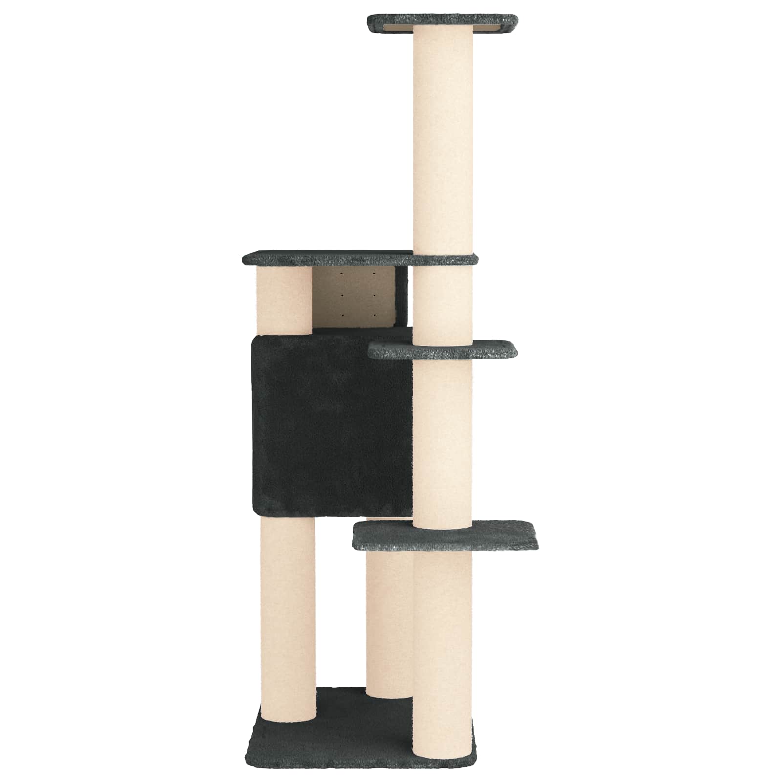 Kočičí strom se škrabacími sloupky sisal Tmavě šedá 183 cm