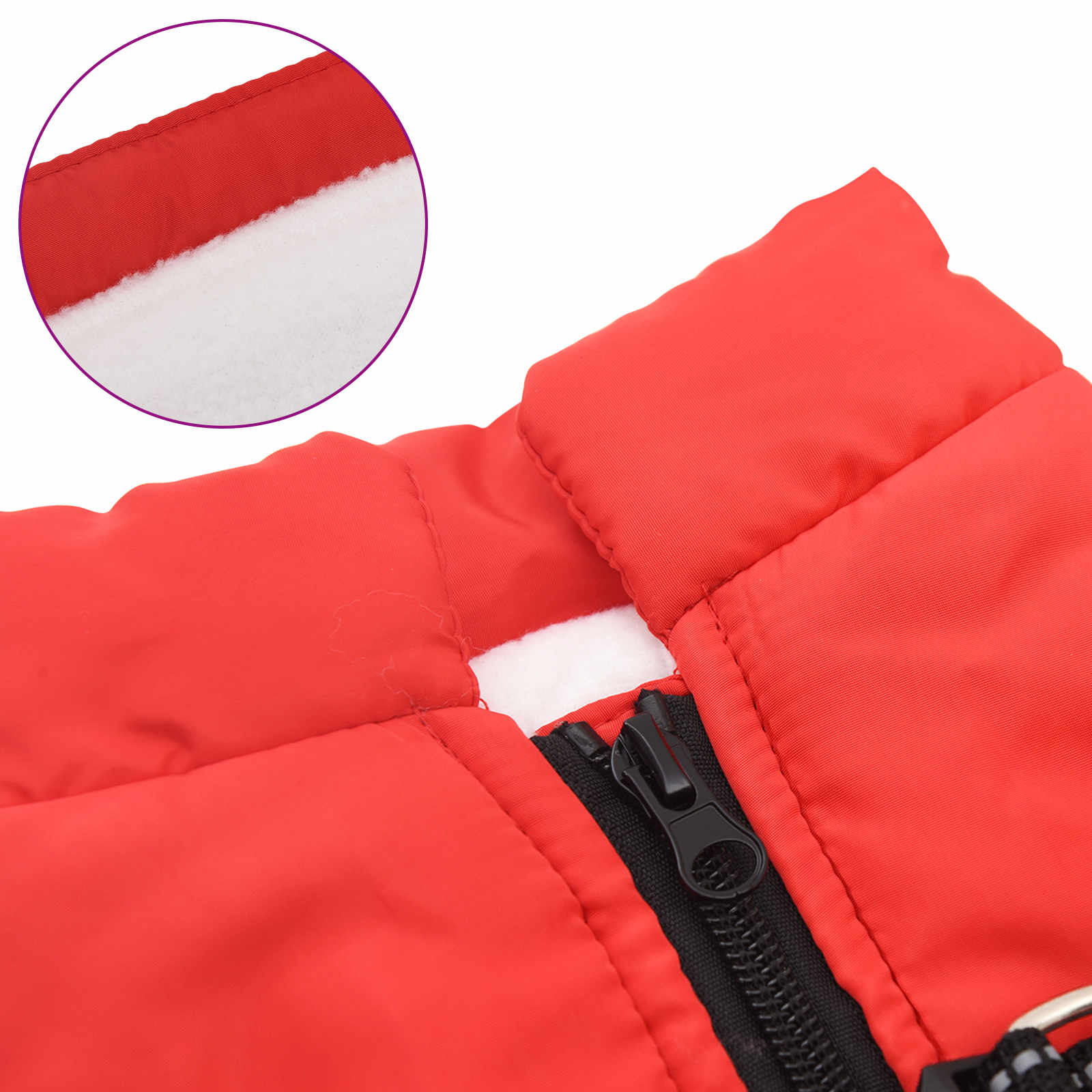 Psí kabát Červená L28 Fleece a polyester
