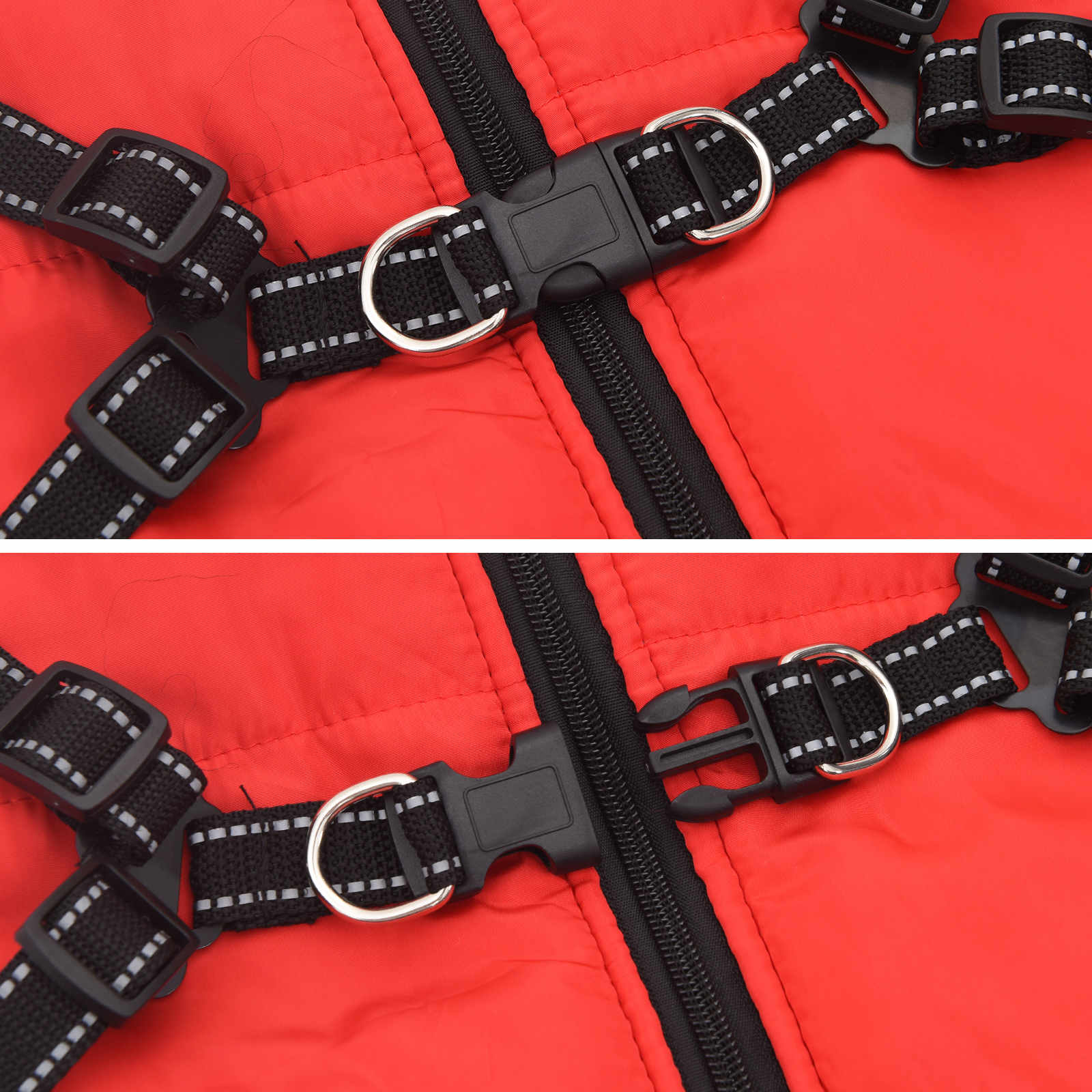 Psí kabát Červená L68 Fleece a polyester