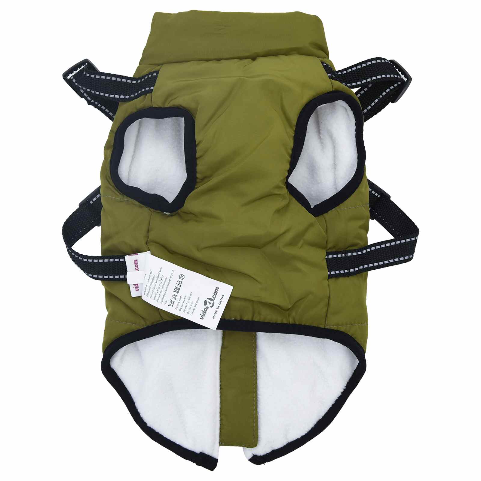 Psí kabát Armádně zelená L24 Fleece a polyester