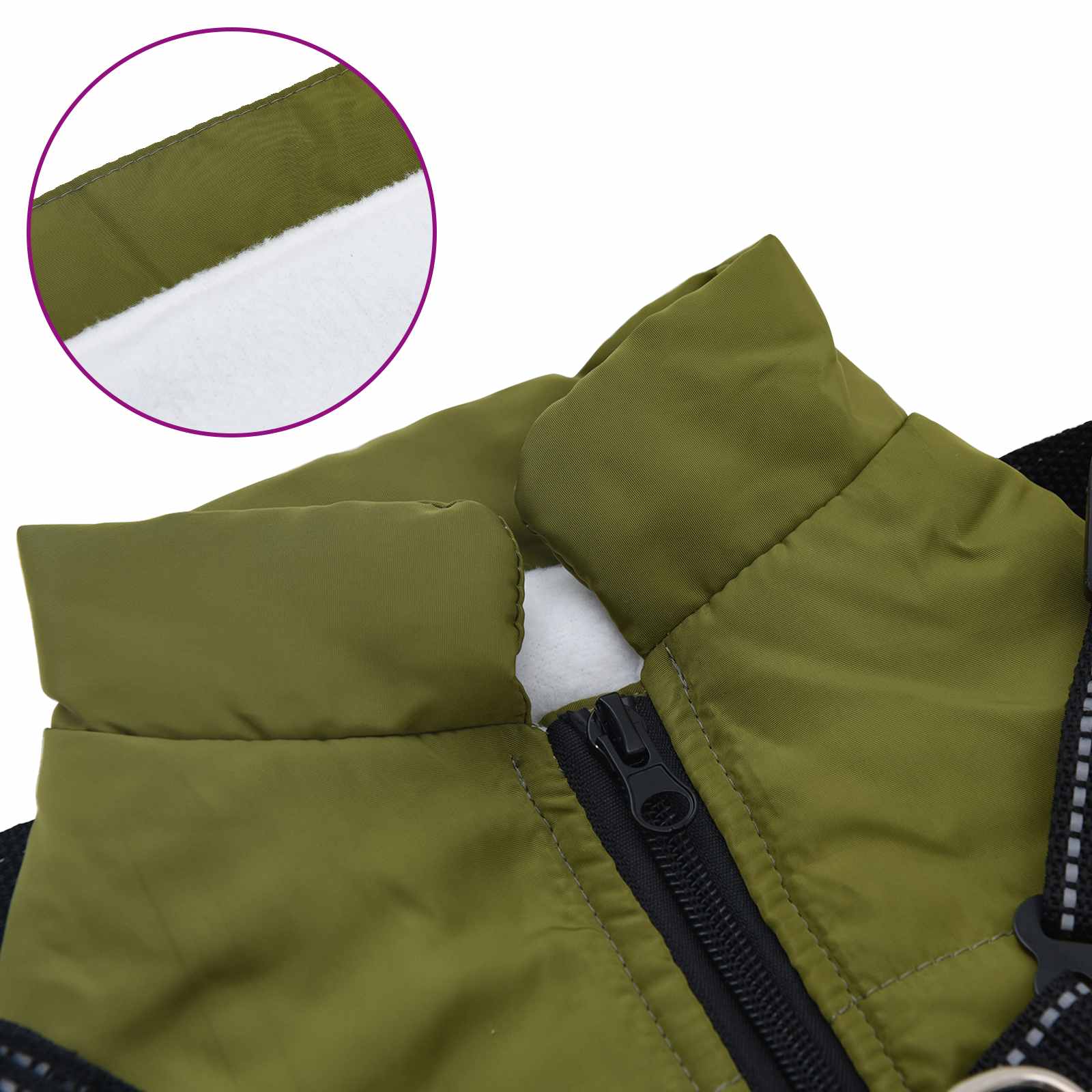 Psí kabát Armádně zelená L40 Fleece a polyester