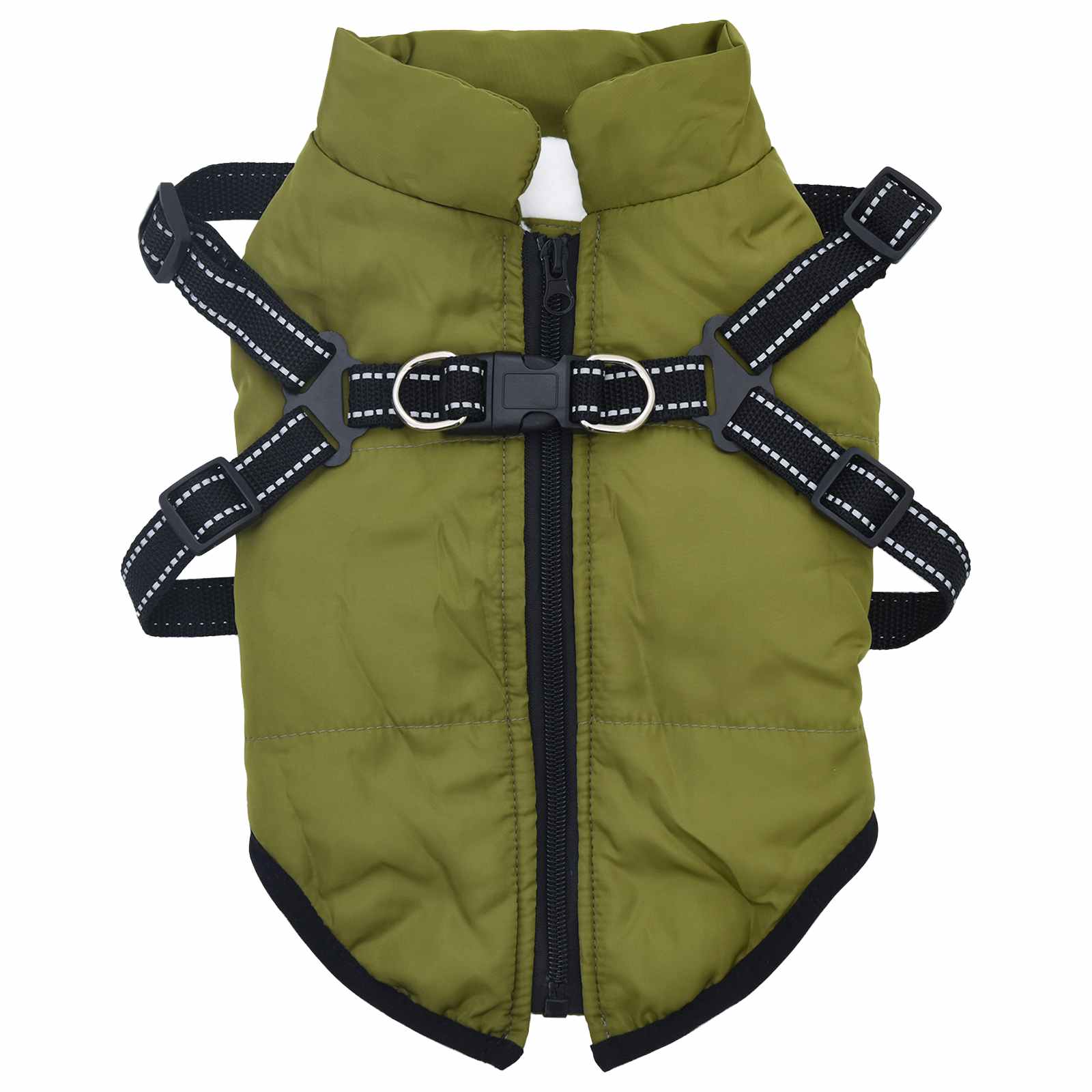 Psí kabát Armádně zelená L40 Fleece a polyester