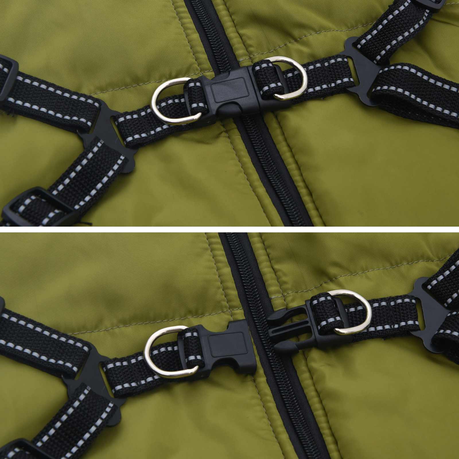 Psí kabát Armádně zelená L44 Fleece a polyester