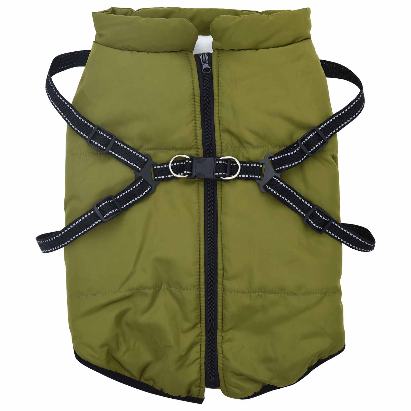 Psí kabát Armádně zelená L44 Fleece a polyester