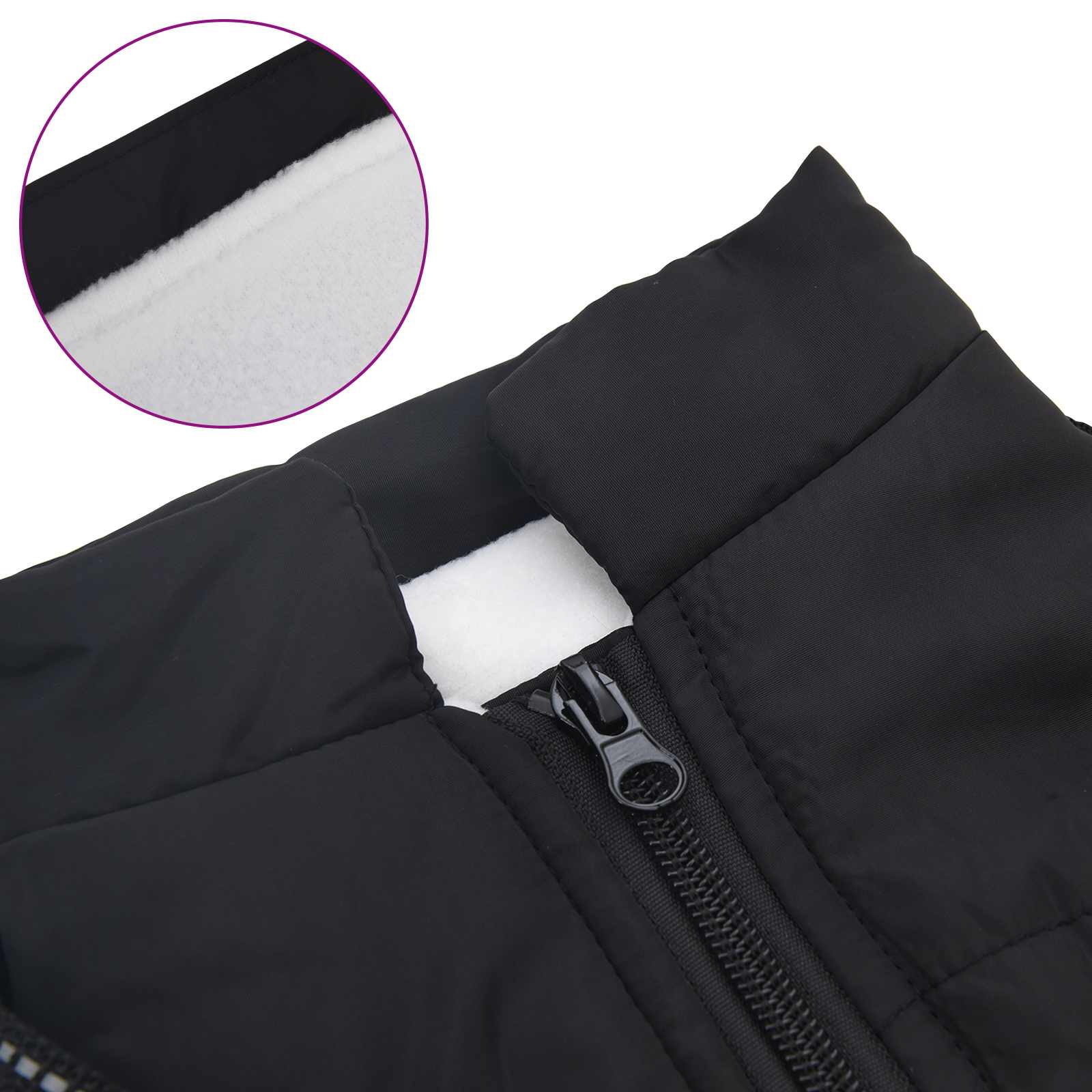Psí kabát Černá L40 Fleece a polyester