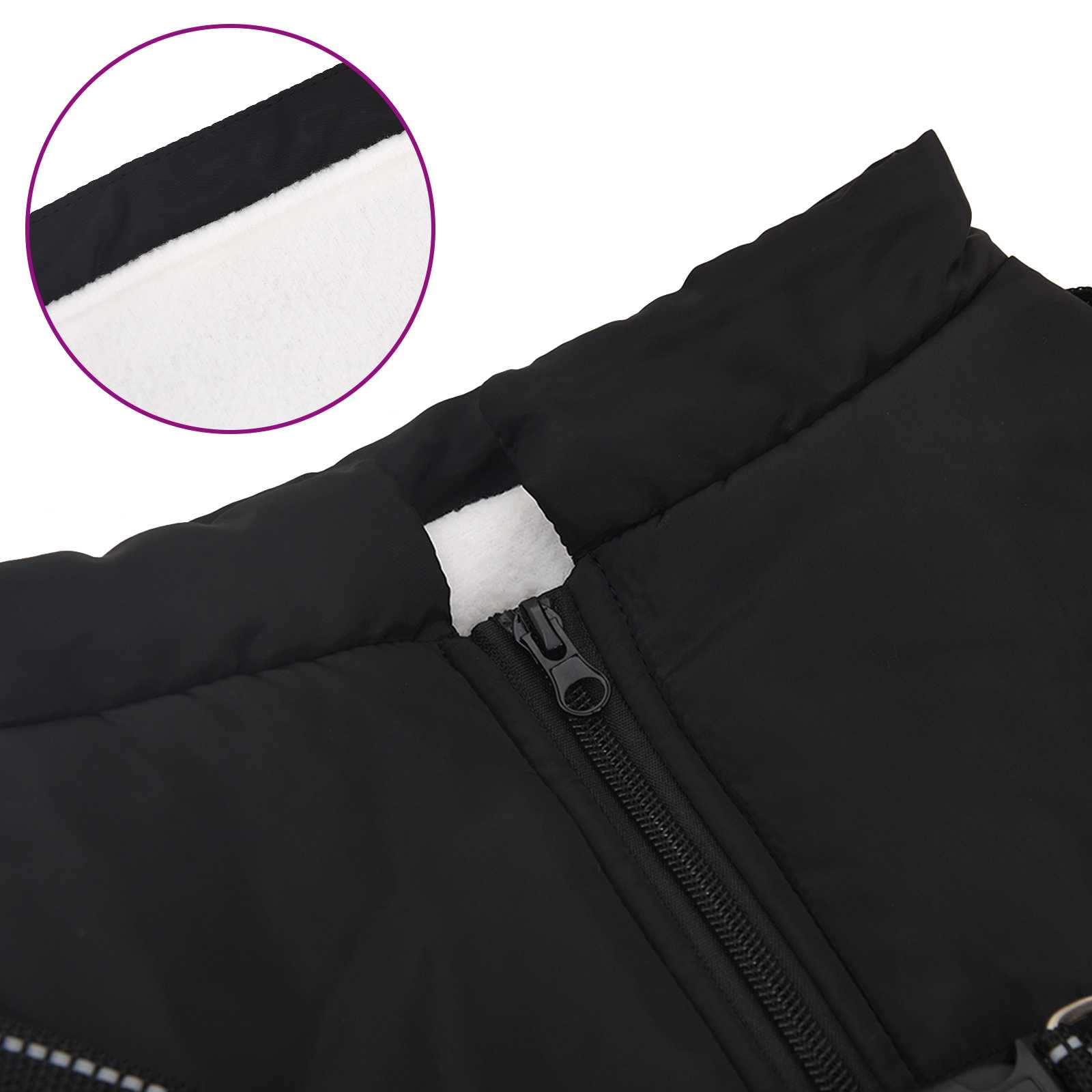 Psí kabát Černá L44 Fleece a polyester