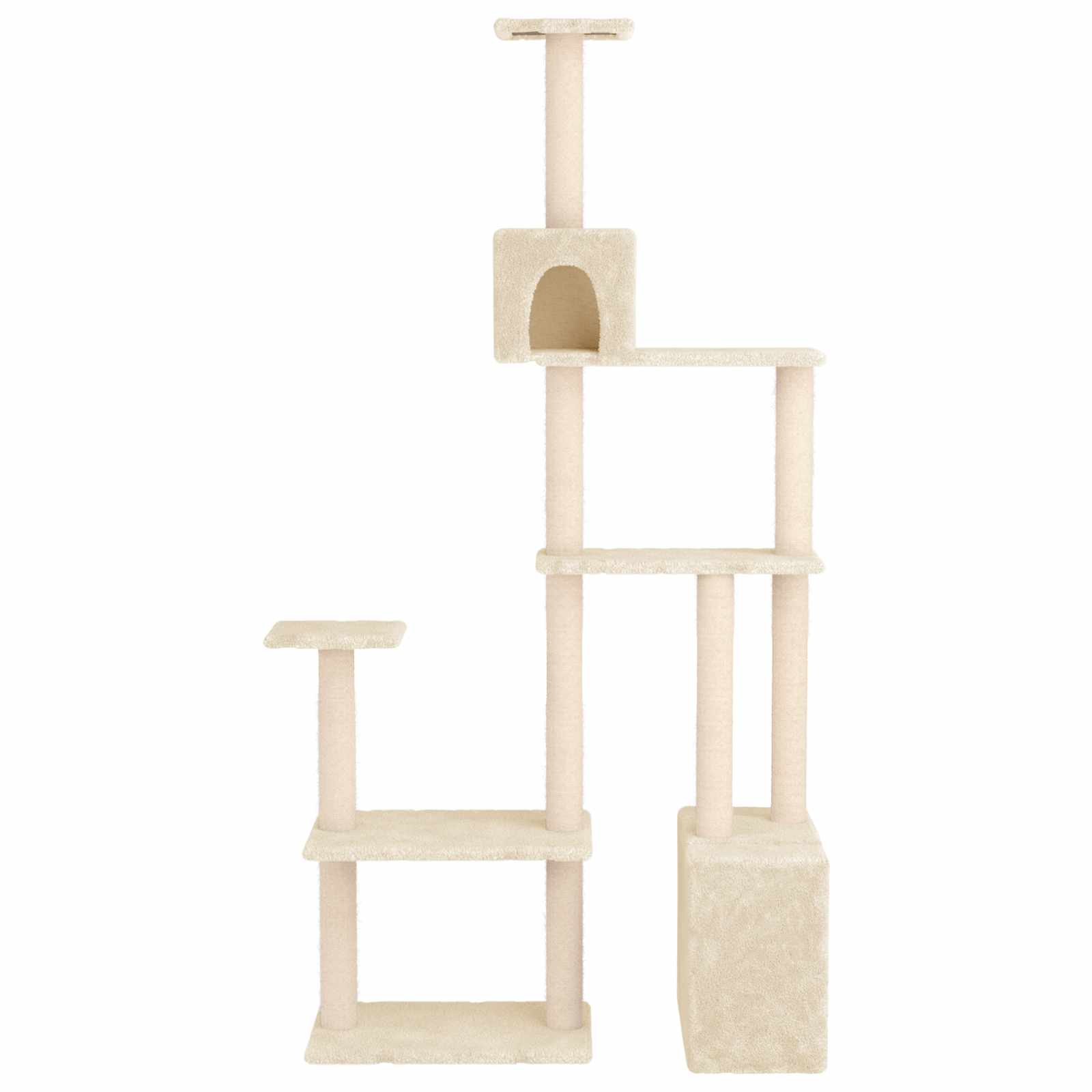 Kočičí strom se škrabacími sloupky sisal Krémová 177,5 cm