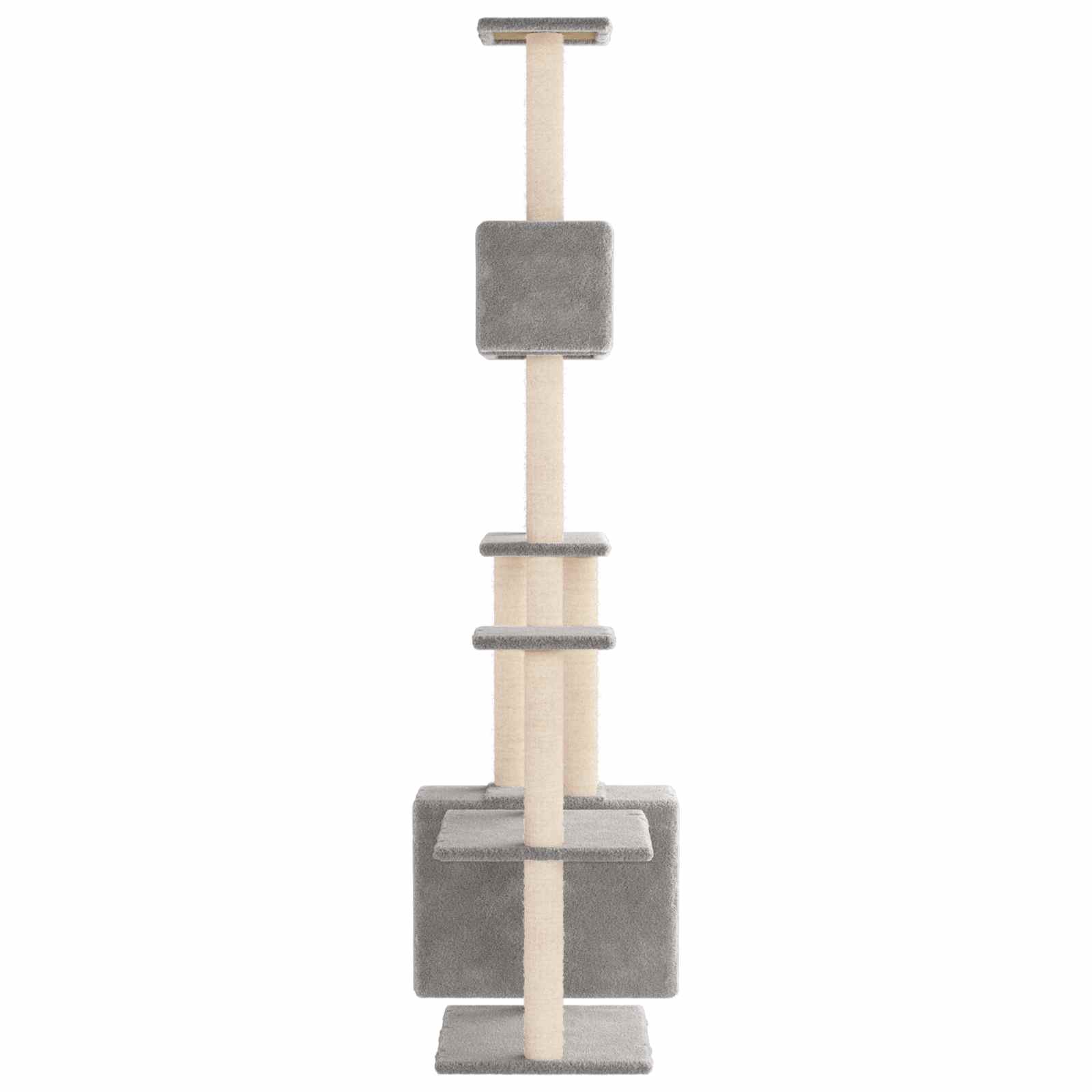 Kočičí strom se škrabacími sloupky sisal Světle šedá 177,5 cm