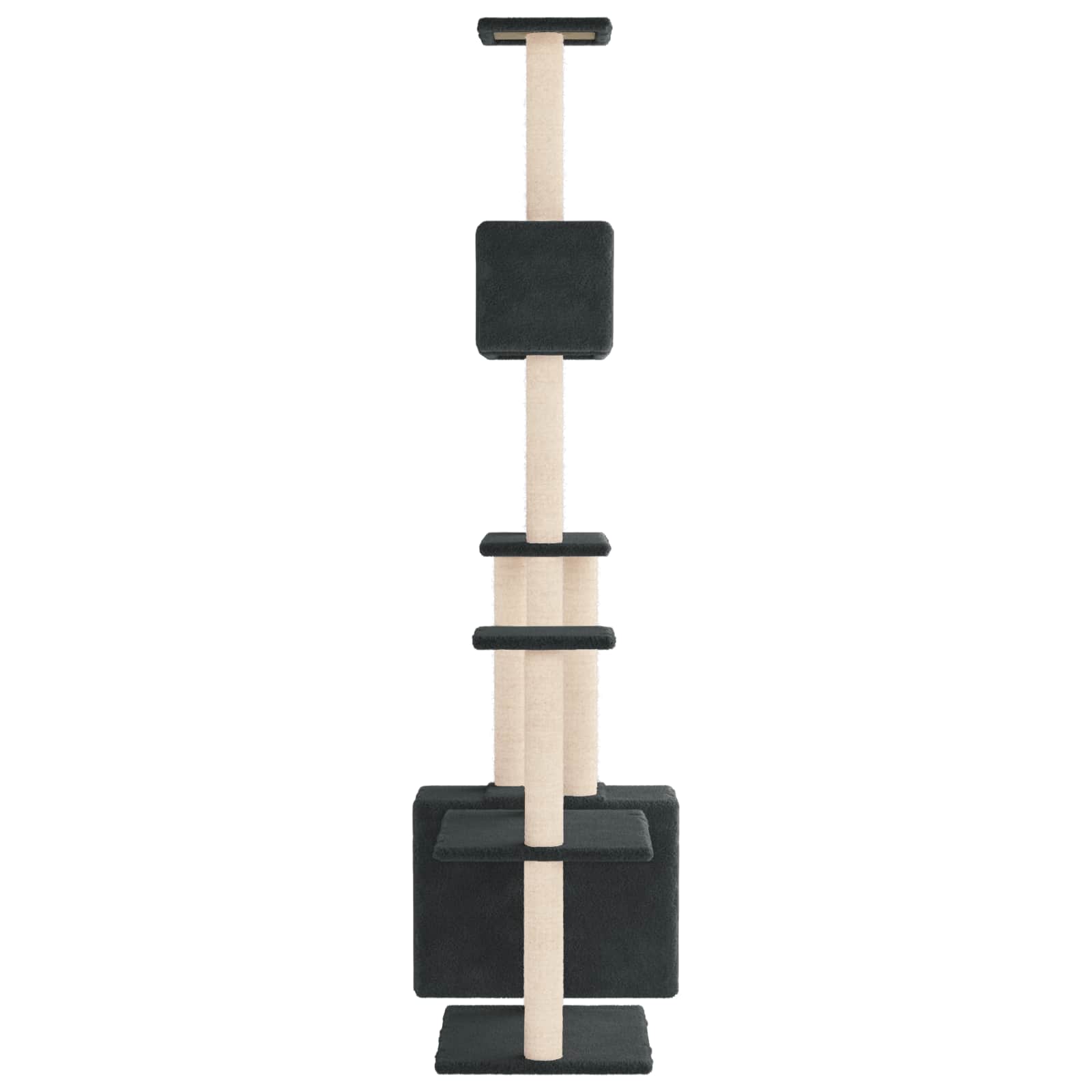 Kočičí strom se škrabacími sloupky sisal Tmavě šedá 177,5 cm